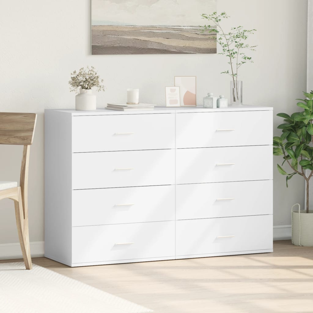 Sideboards 2 pcs White 60x39x80 cm Engineered Wood